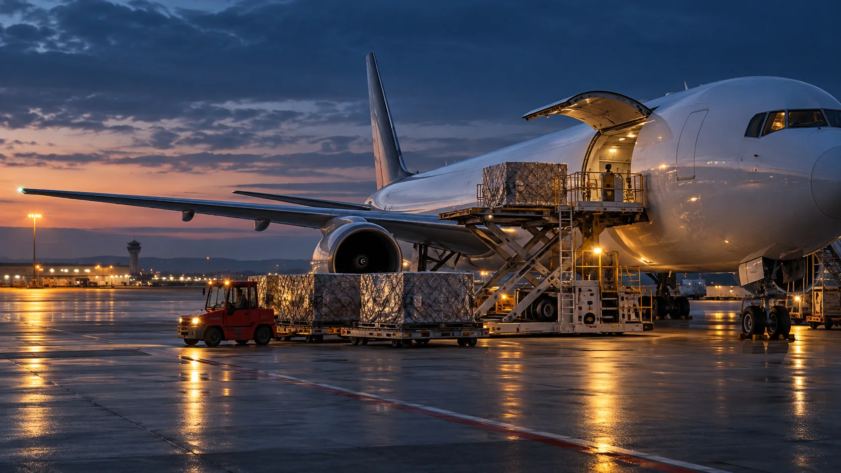Ilustracyjna scena cargo lotniczego