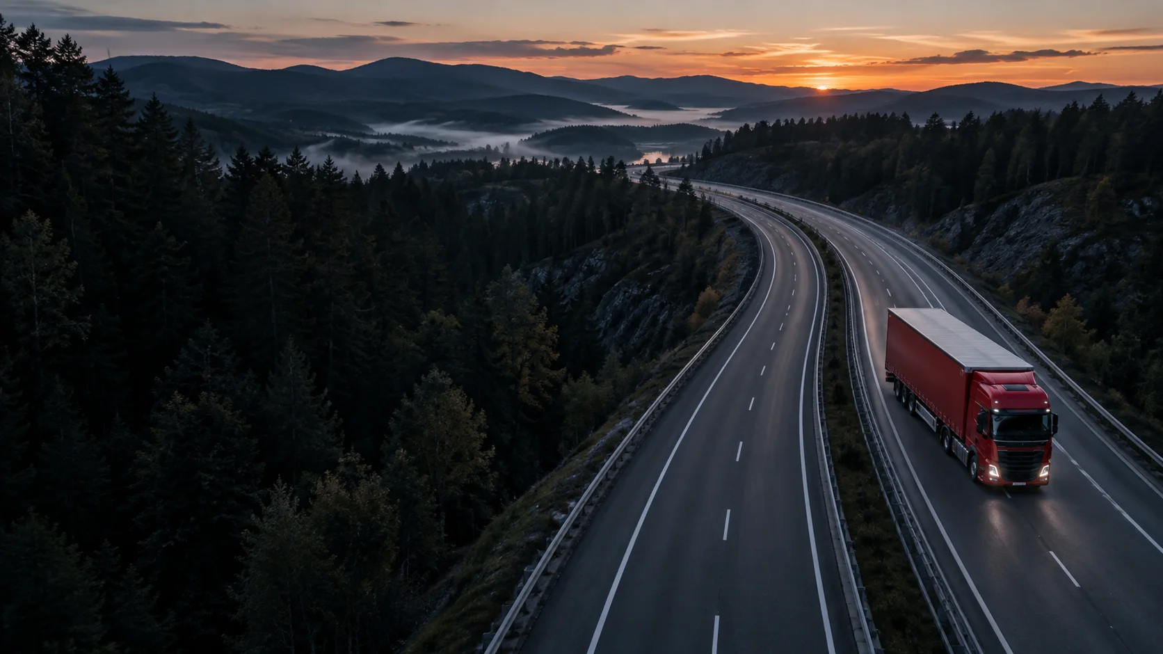 Ilustracyjna scena transportu drogowego